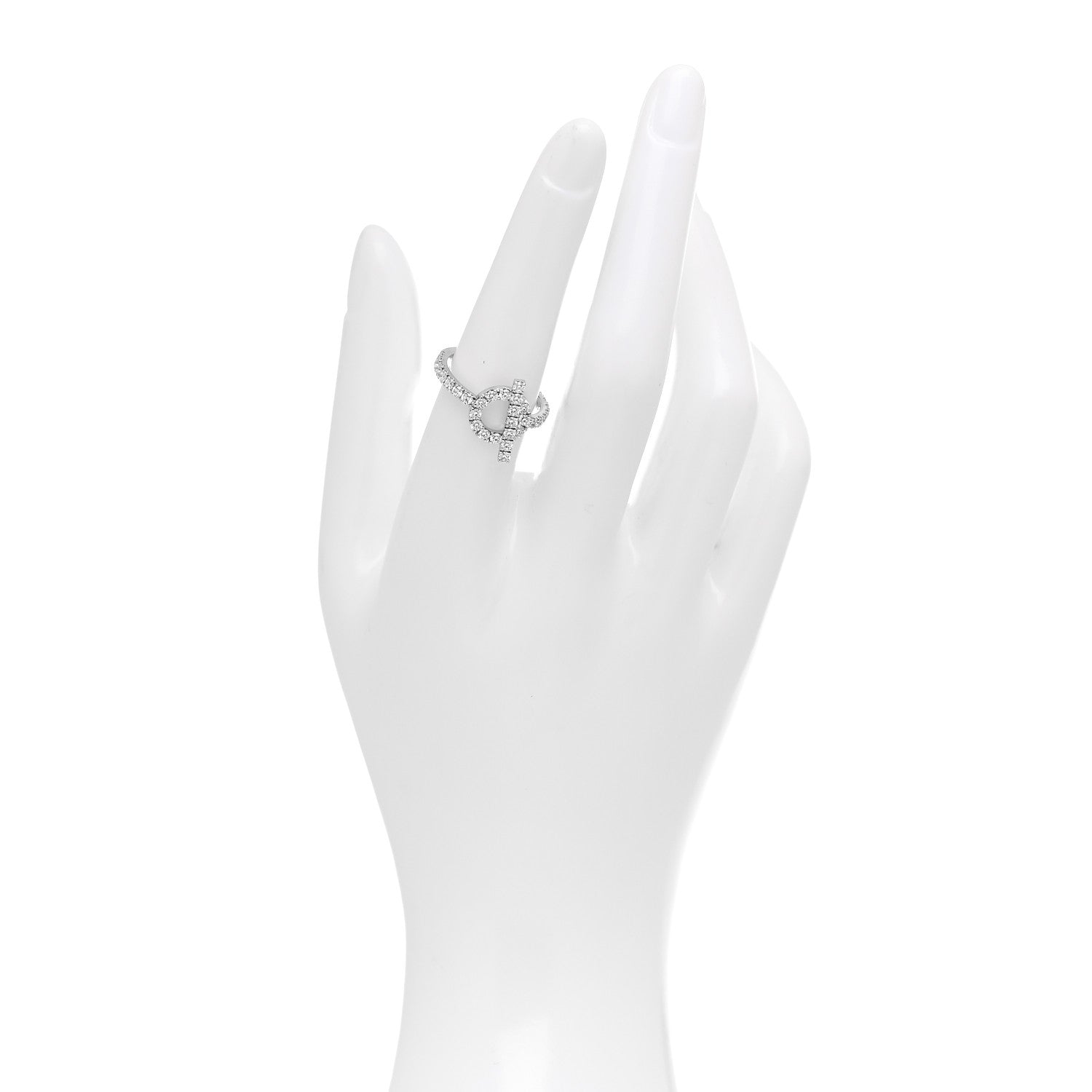 Hermes 18K White Gold Diamond Finesse Ring 53 6.25 2 of 6