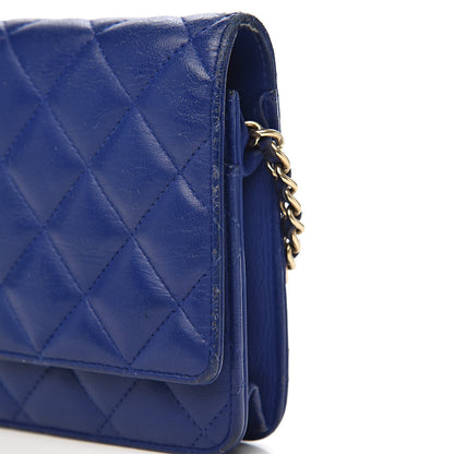 Chanel Lambskin Quilted Wallet On Chain WOC Dark Blue 15 of 18