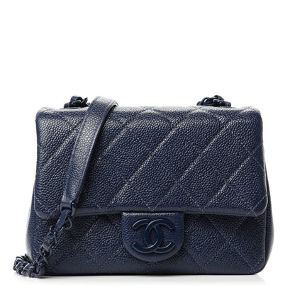 Chanel Caviar Quilted Incognito Mini Square Flap Dark Blue 1 of 10
