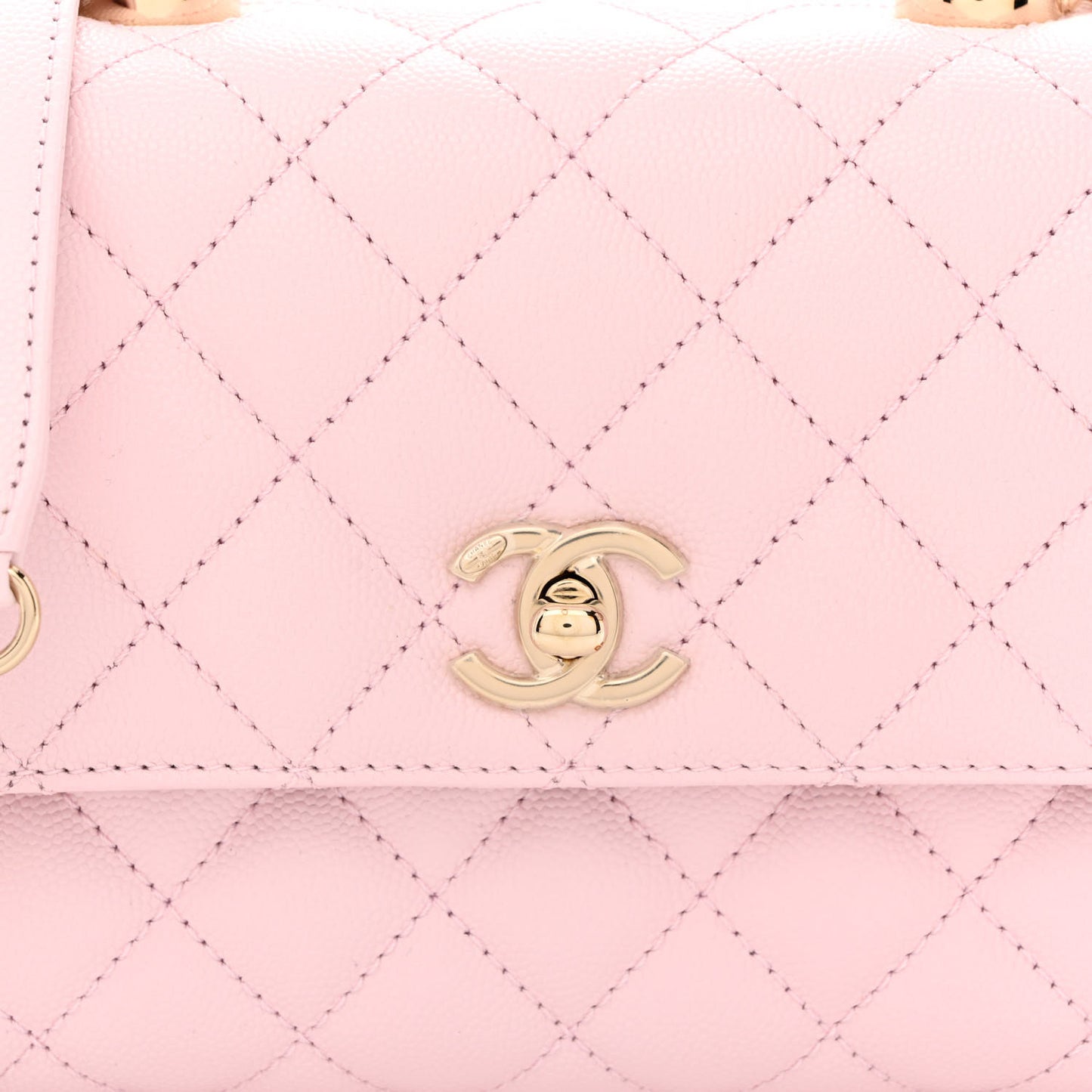 Caviar Quilted Mini Coco Handle Flap Light Pink
