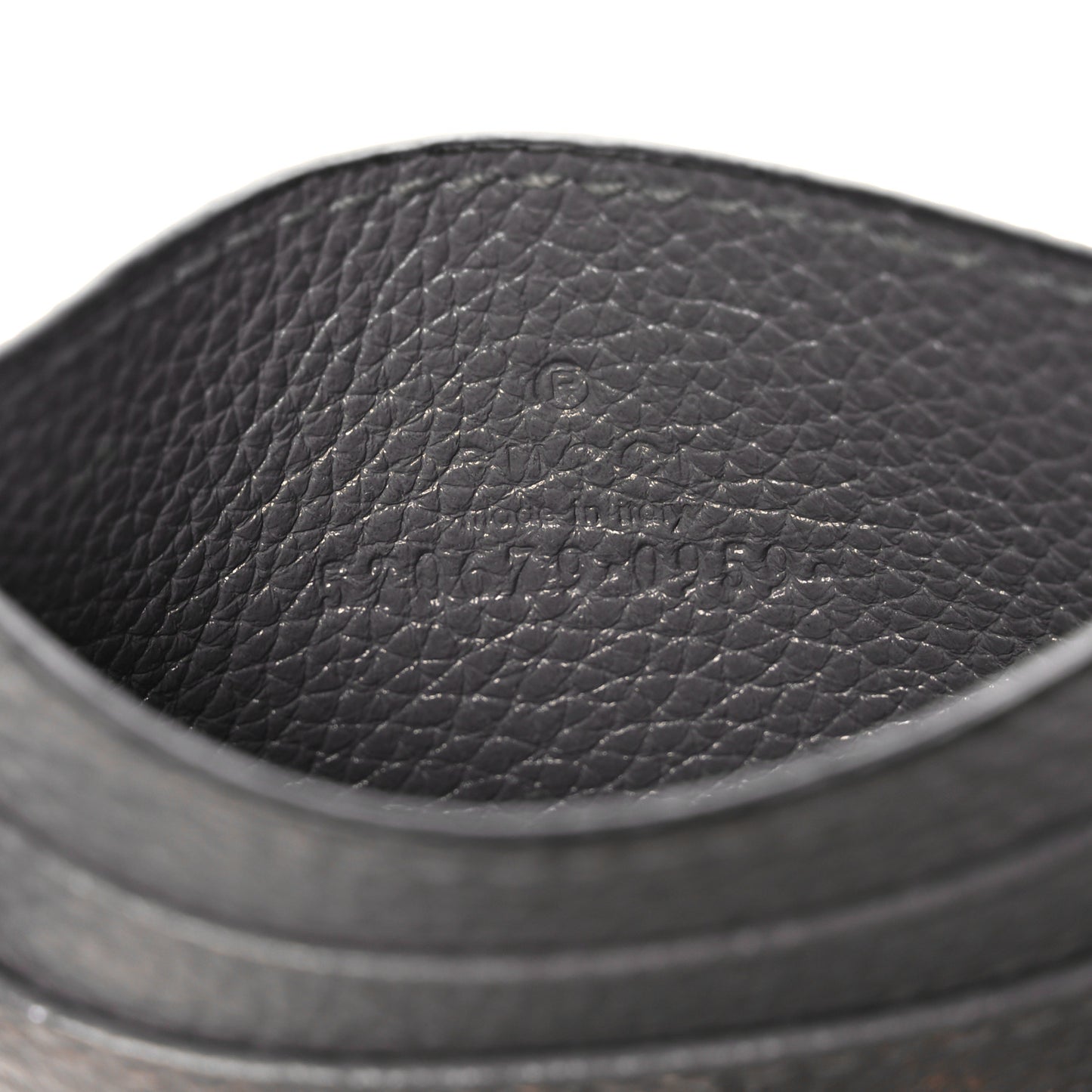 Grainy Calfskin Zumi Card Holder Dusty Grey