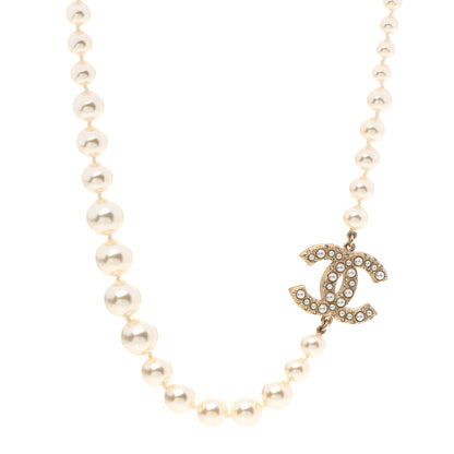 Chanel Pearl CC 100th Anniversary Necklace Light Gold 1 of 4