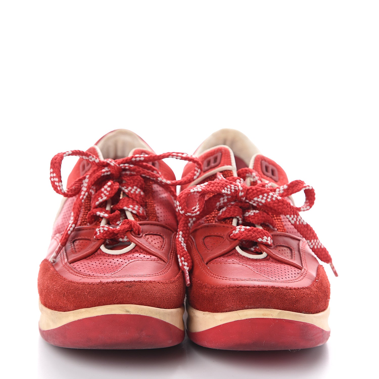 Louis Vuitton Suede Calfskin Perforated Monogram Sneaker 35.5 Red 2 of 6