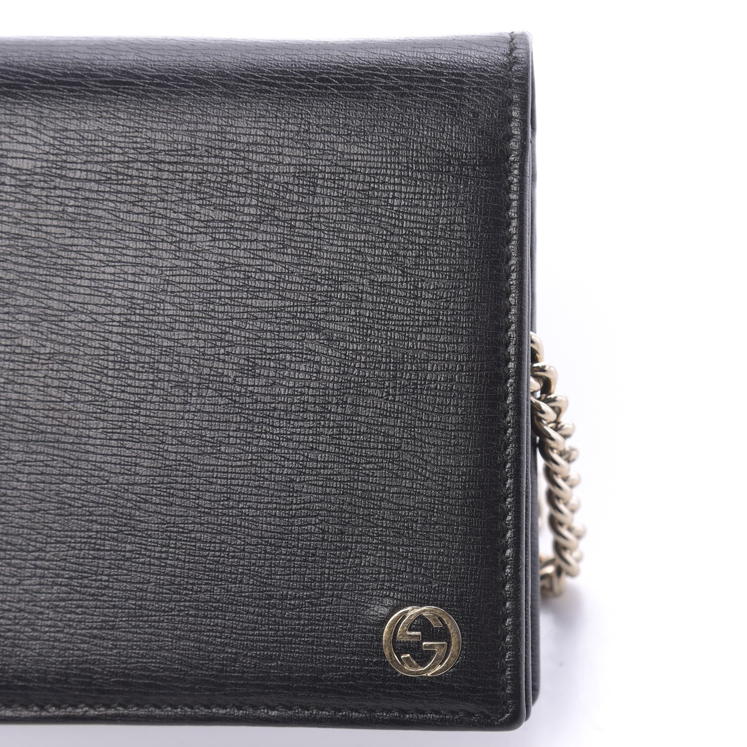 Gucci Textured Calfskin Medium Betty Chain Wallet Black 9 of 9