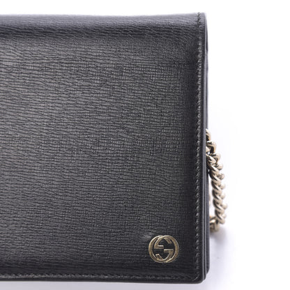 Gucci Textured Calfskin Medium Betty Chain Wallet Black 9 of 9