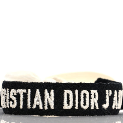 Christian Dior Woven Cotton J'Adior Friendship Bracelet Set Black White 4 of 5