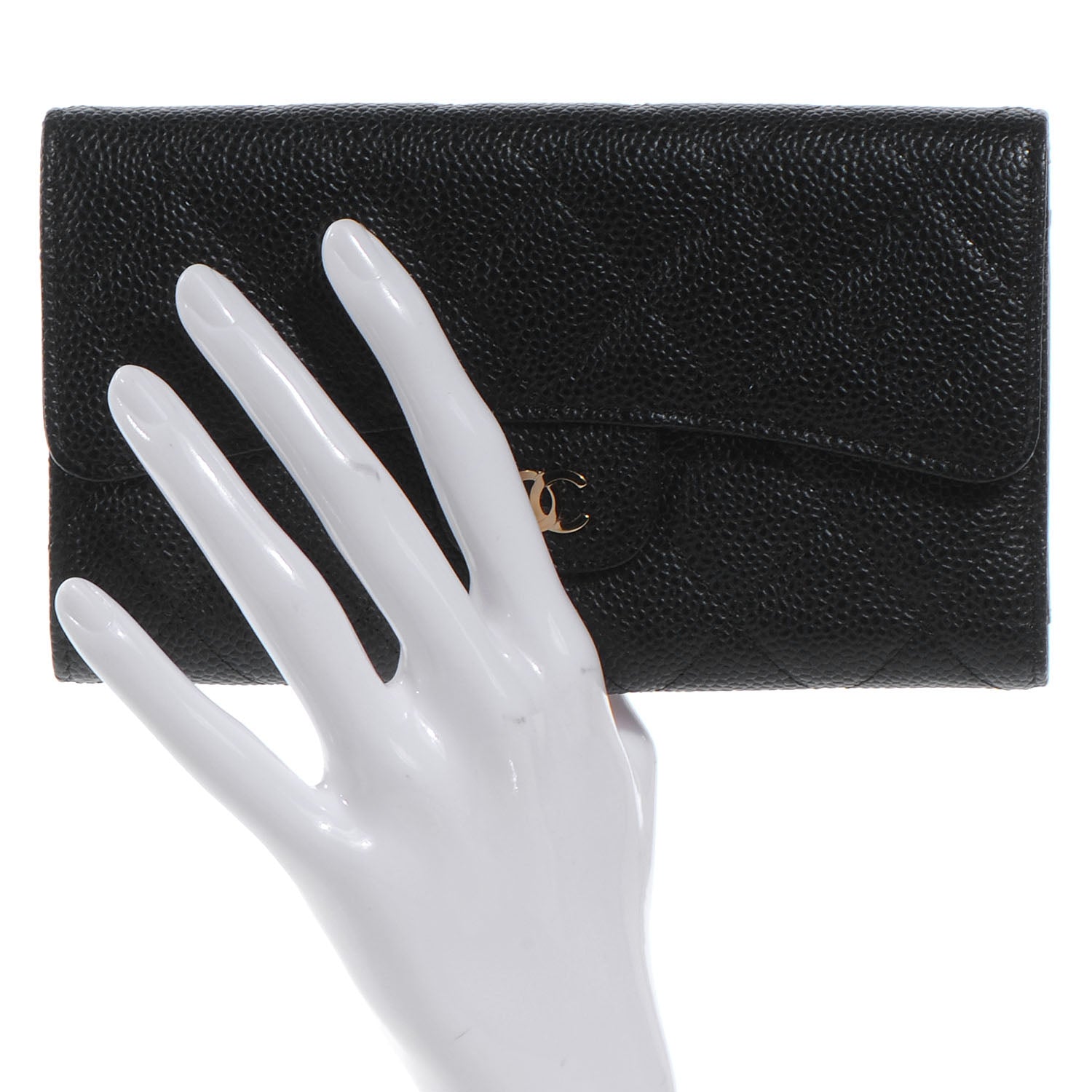 Chanel Caviar Quilted Large Flap Wallet Black 2 of 9