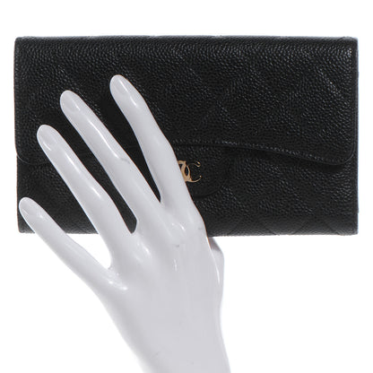 Chanel Caviar Quilted Large Flap Wallet Black 2 of 9