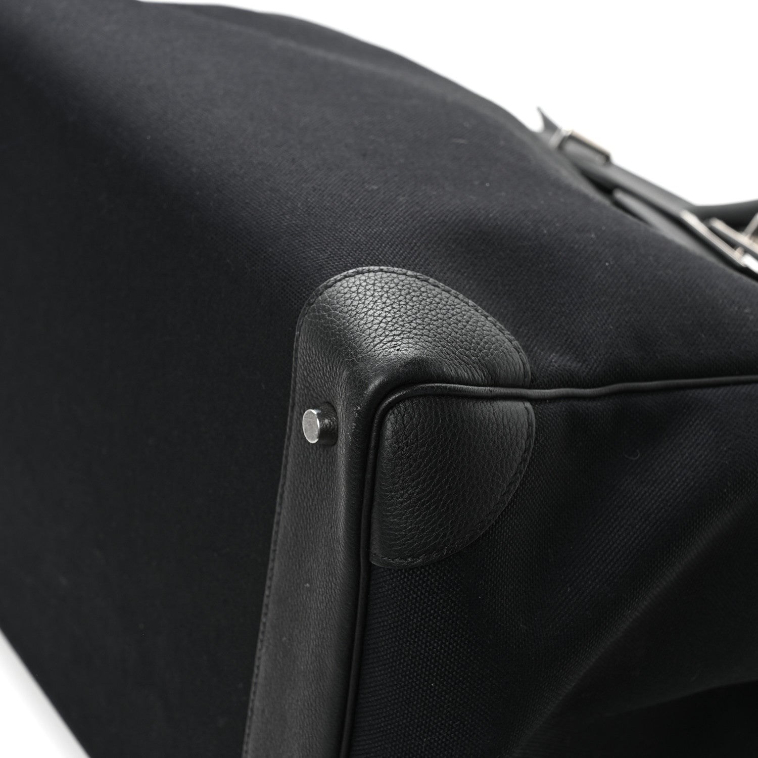 Hermes Togo Toile HAC Travel Birkin 40 Black 9 of 12