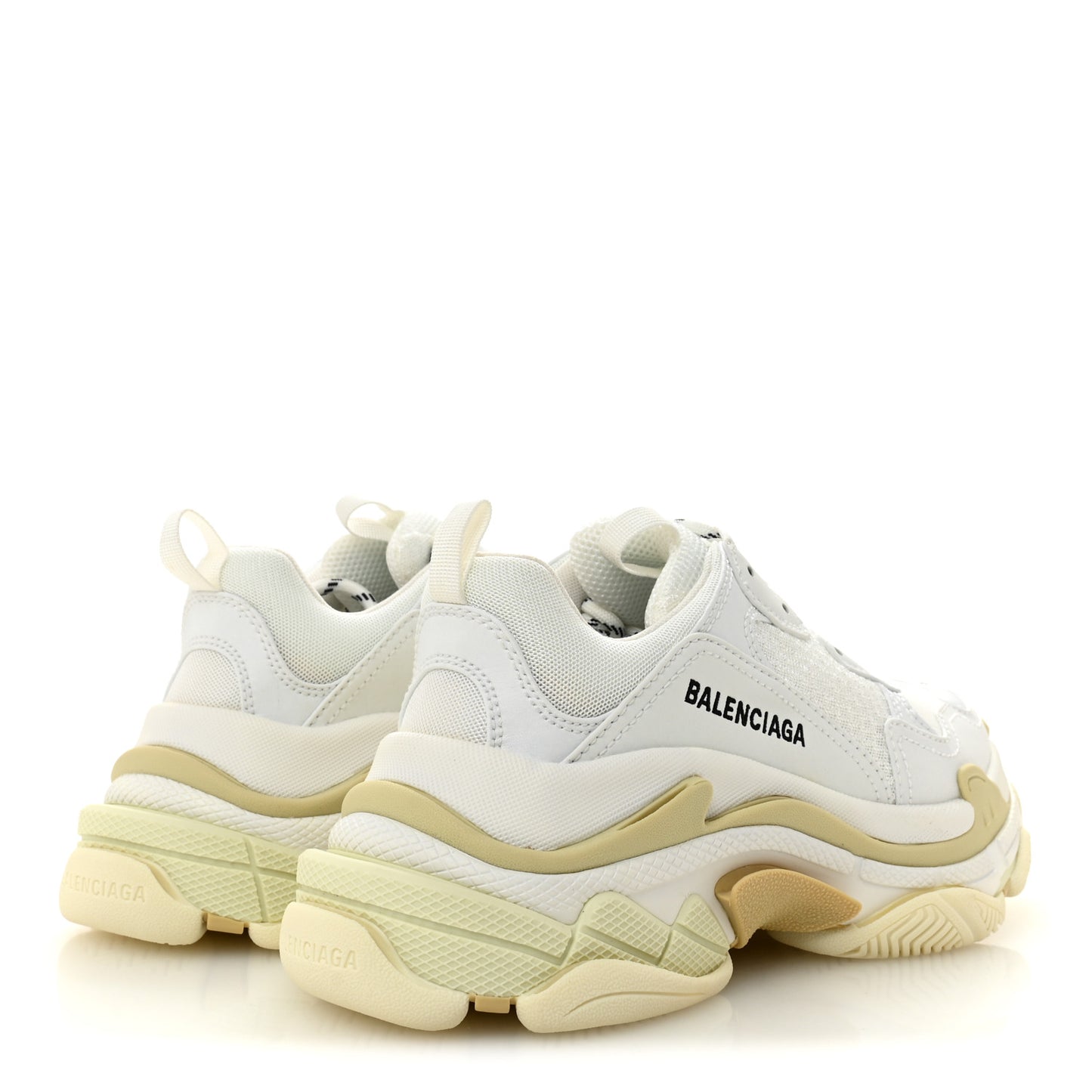 Fabric Mesh Womens Triple S Sneakers 38 White
