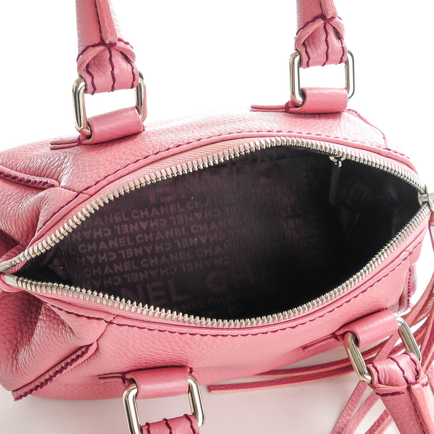 Chanel Calfskin Small Tassel Satchel Pink 5 of 7