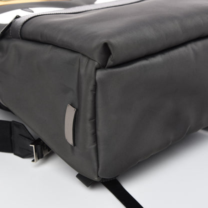 Fendi Nylon Vitello Elite Elaphe Fox Goat Fur Monster Eyes Bi-Color Standard Backpack Mud Black White Yellow 8 of 9