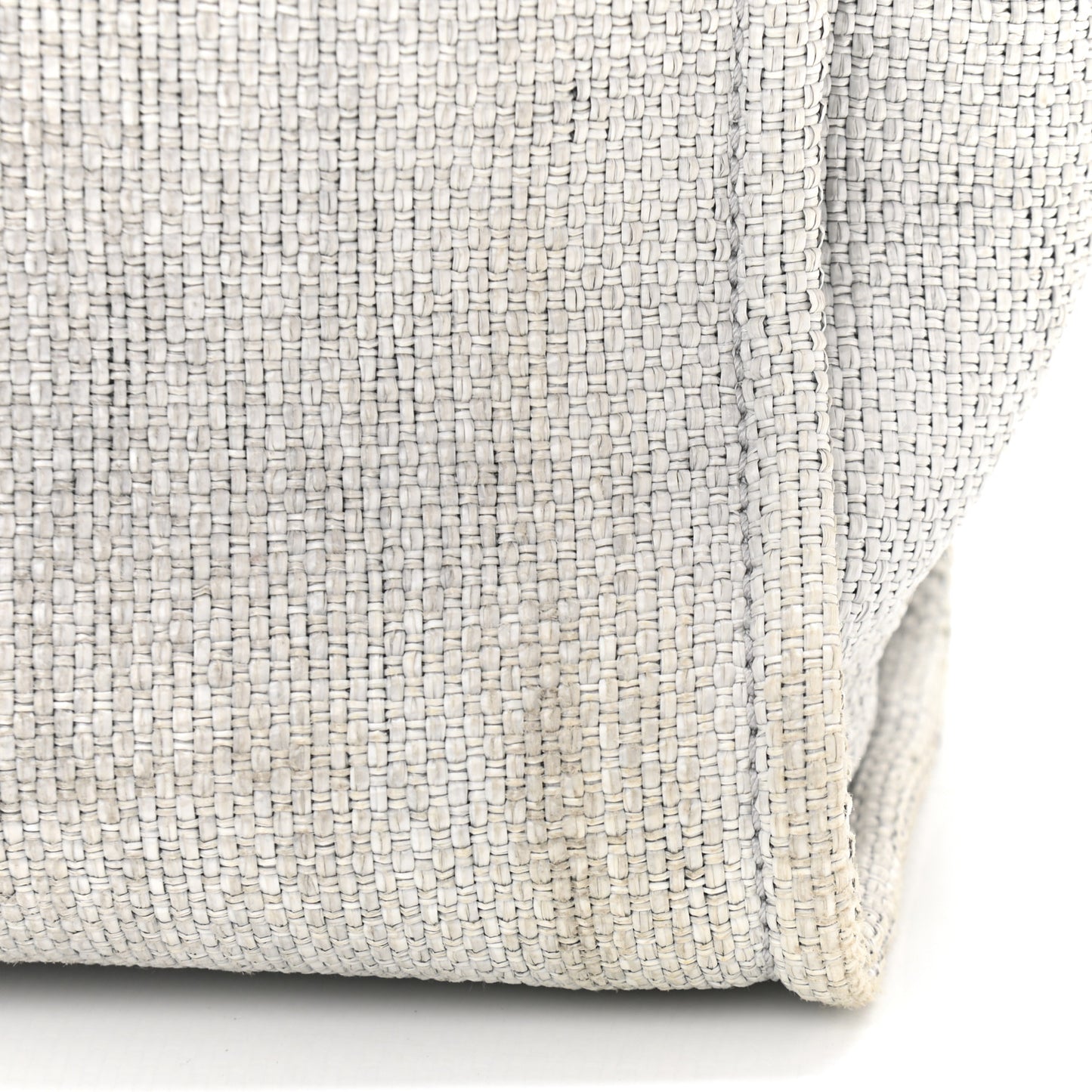 Woven Straw Raffia Small Deauville Tote Grey