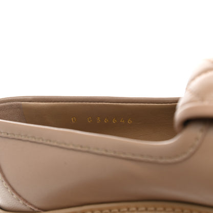 Chanel Lambskin Quilted CC Turnlock Loafers 37.5 Beige 8 of 9