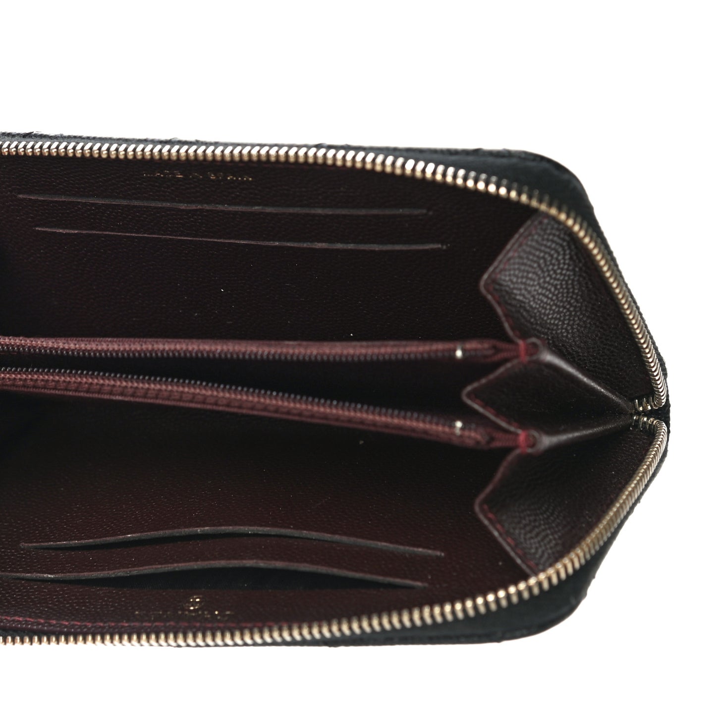 Caviar Quilted Medium Zip Around Wallet Black