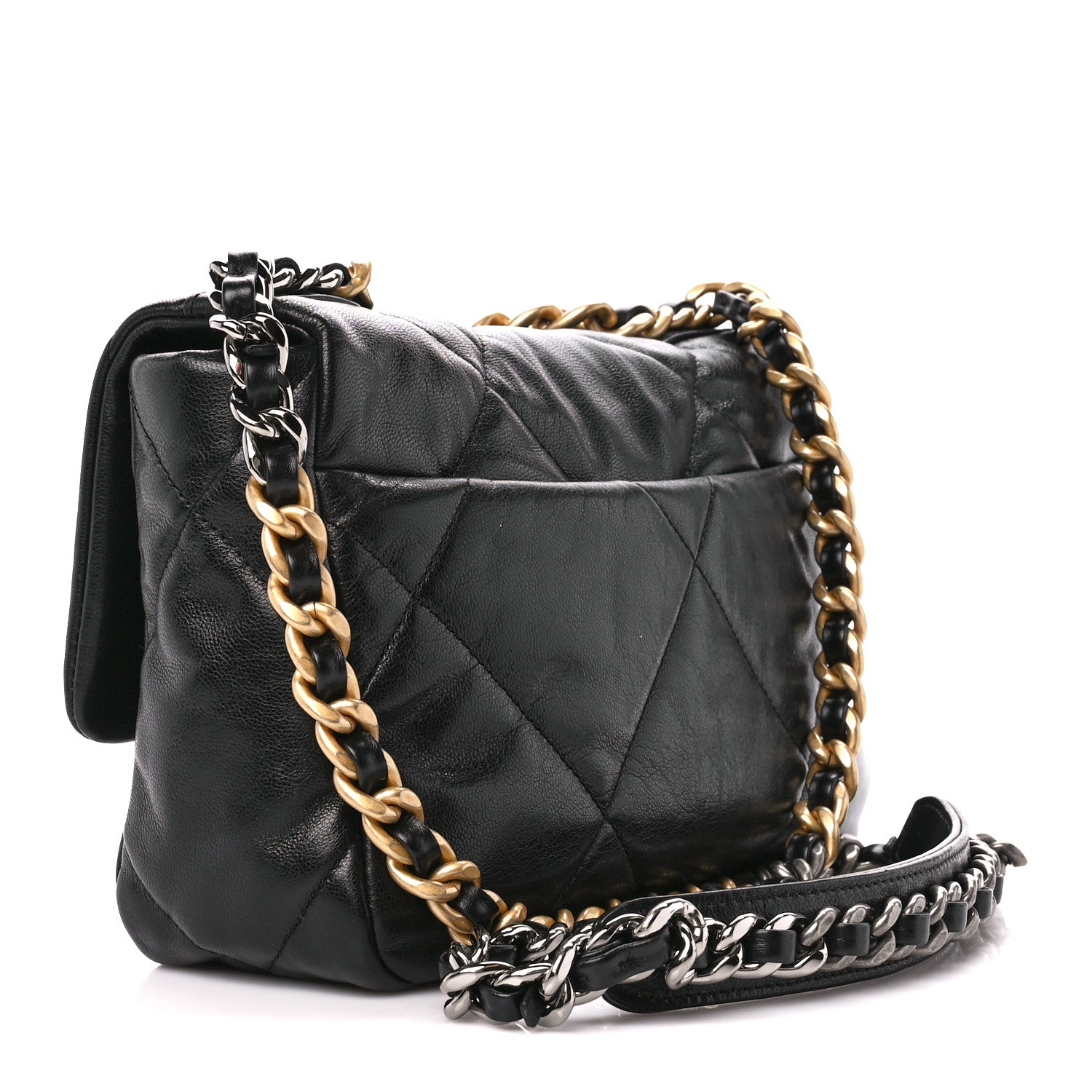 Chanel Goatskin Quilted Medium Chanel 19 Flap Black 3 of 11