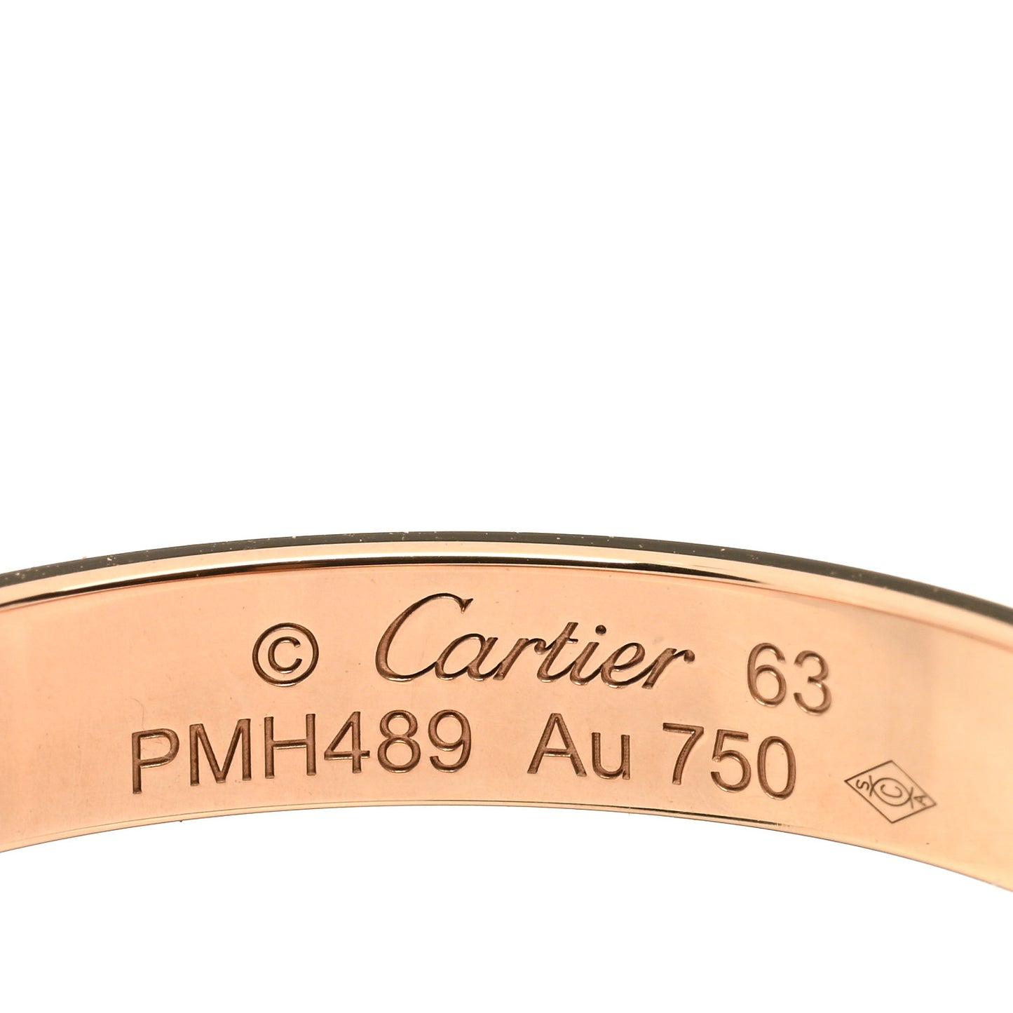 18K Pink Gold 3.5mm LOVE Wedding Band Ring 63 10.25
