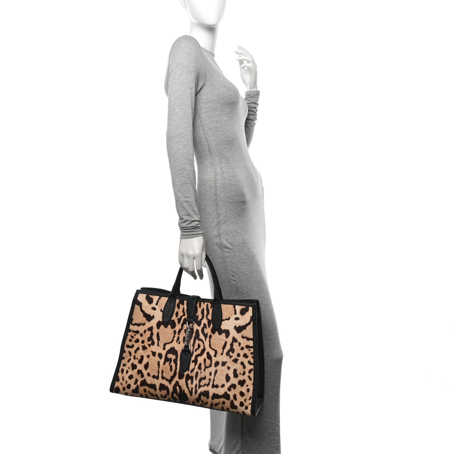 Pony Hair Cheetah Print Medium Jackie Top Handle Bag