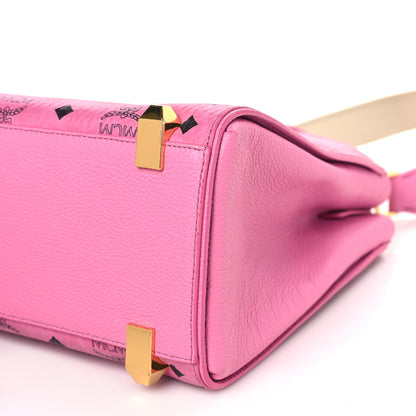 MCM Visetos Small Corina Shoulder Bag Pink 8 of 9