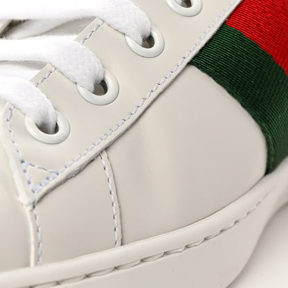 Gucci Calfskin Crocodile Web Mens Ace Sneakers 8 White Green 15 of 16
