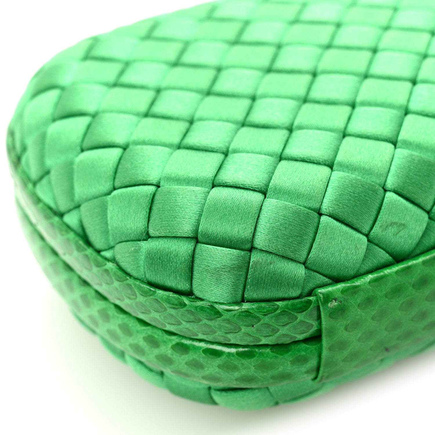 Bottega Veneta Satin Intreccio Impero Ayers Knot Clutch Parakeet 7 of 9