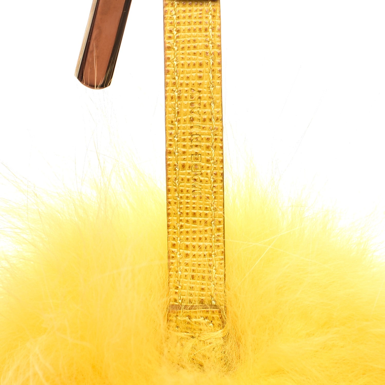 Fendi Fox Fur Pom Pom Bag Charm Yellow 4 of 5