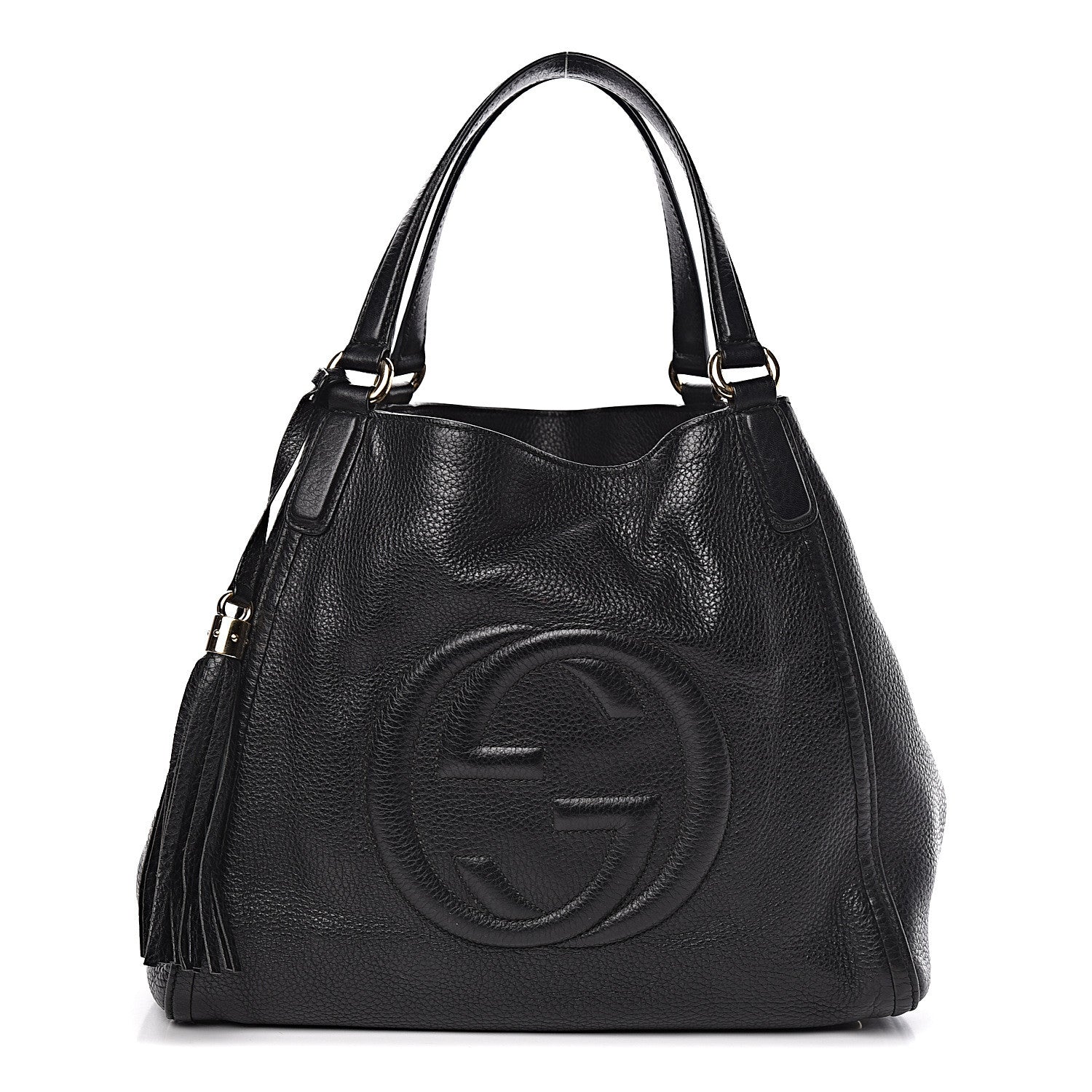 Gucci Pebbled Calfskin Medium Soho Shoulder Bag Black 1 of 12