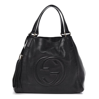 Gucci Pebbled Calfskin Medium Soho Shoulder Bag Black 1 of 12