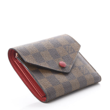Louis Vuitton Damier Ebene Victorine Wallet Red 3 of 6