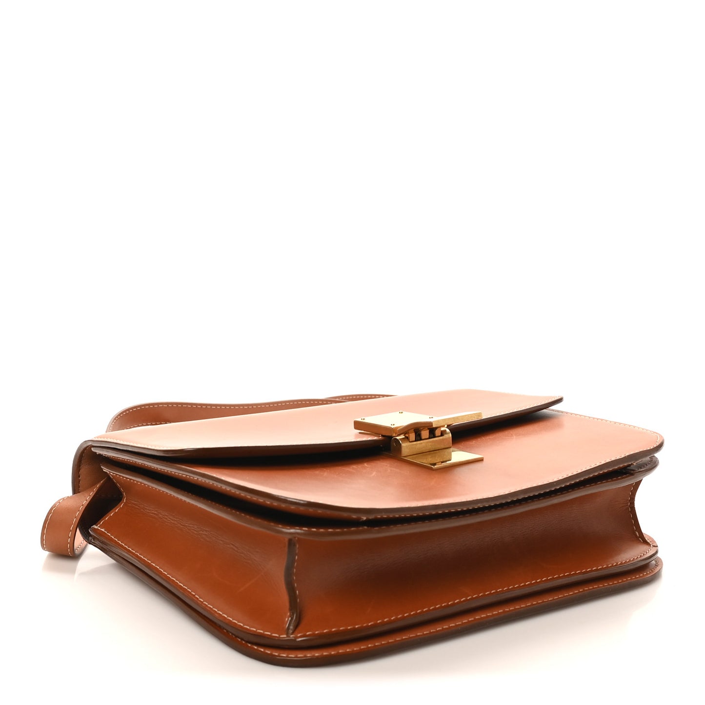 Natural Calfskin Medium Classic Box Flap Bag Tan