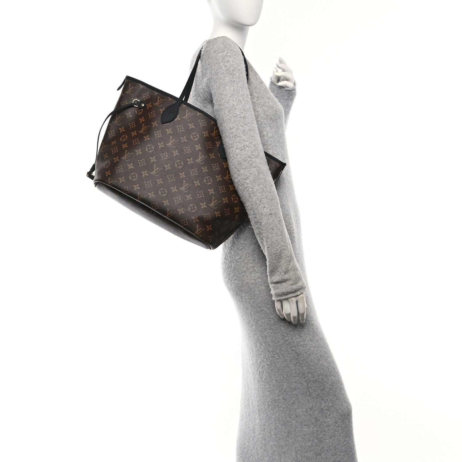 Louis Vuitton Monogram Calfskin Neo Neverfull Inside Out MM Black 4 of 19