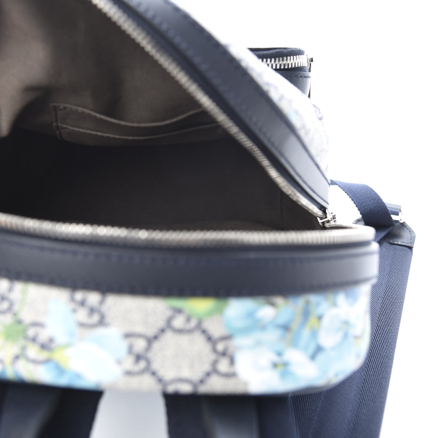 GG Supreme Monogram Blooms Small Day Backpack Blue