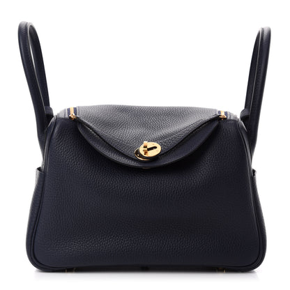 Hermes Taurillon Clemence Lindy 26 Bleu Nuit 1 of 11
