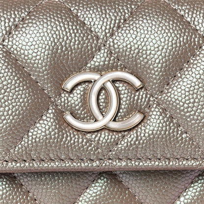 Chanel Iridescent Caviar Quilted Small Flap Wallet Beige 8 of 11