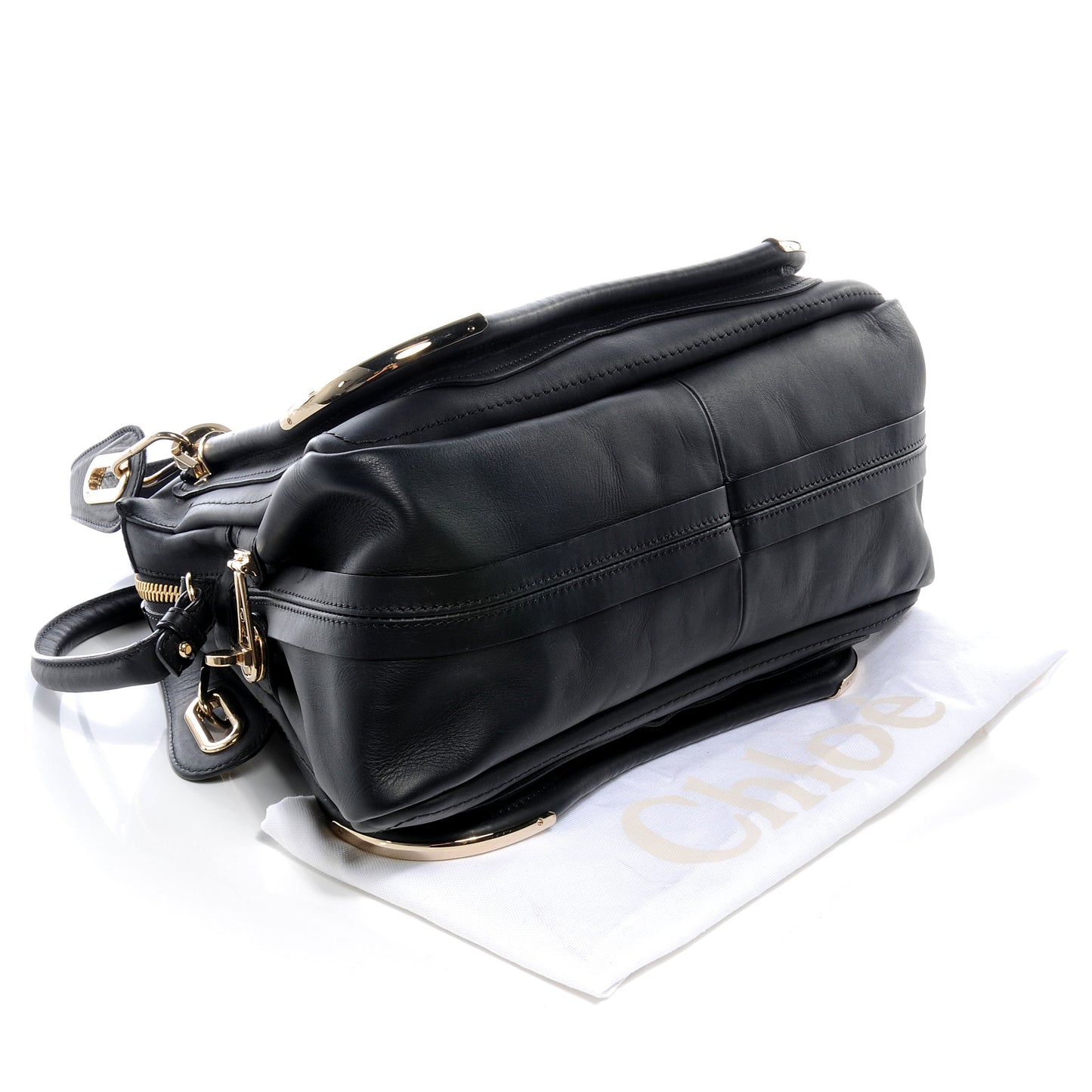 Calfskin Medium Paraty Metal Bar Trim Black