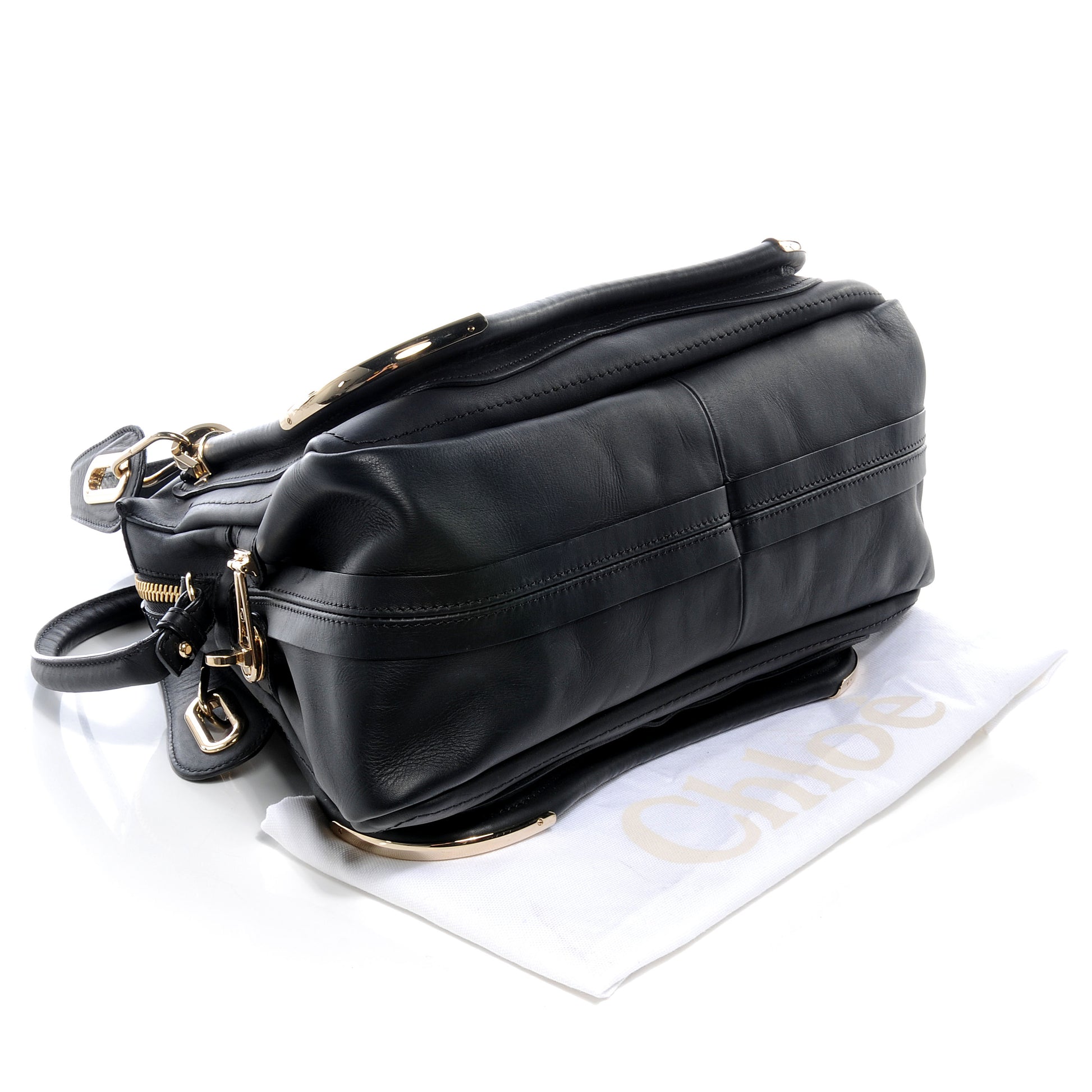 Chloe Calfskin Medium Paraty Metal Bar Trim Black 4 of 7