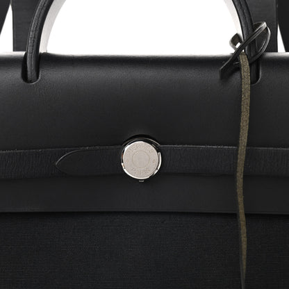 Hermes Toile Vache Calfskin Herbag 30 PM Backpack Black 8 of 12