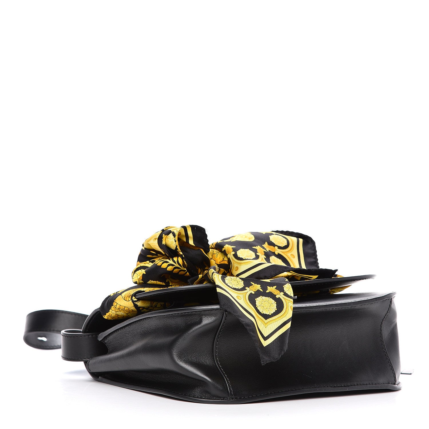 Versace Calfskin Shoulder Bag With Scarf Black 4 of 14