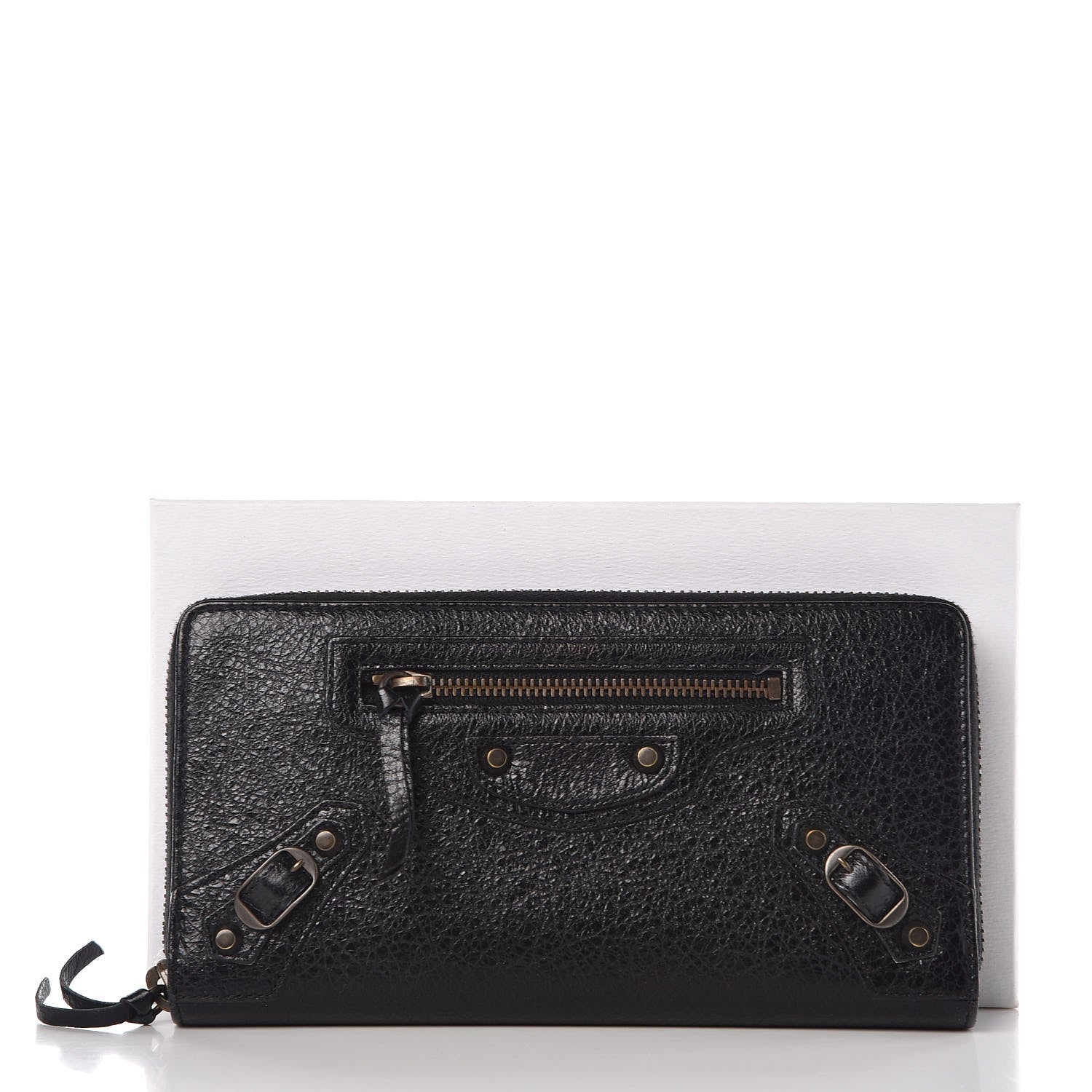 Balenciaga Agneau Classic Hardware Continental Zip Around Wallet Black 8 of 8