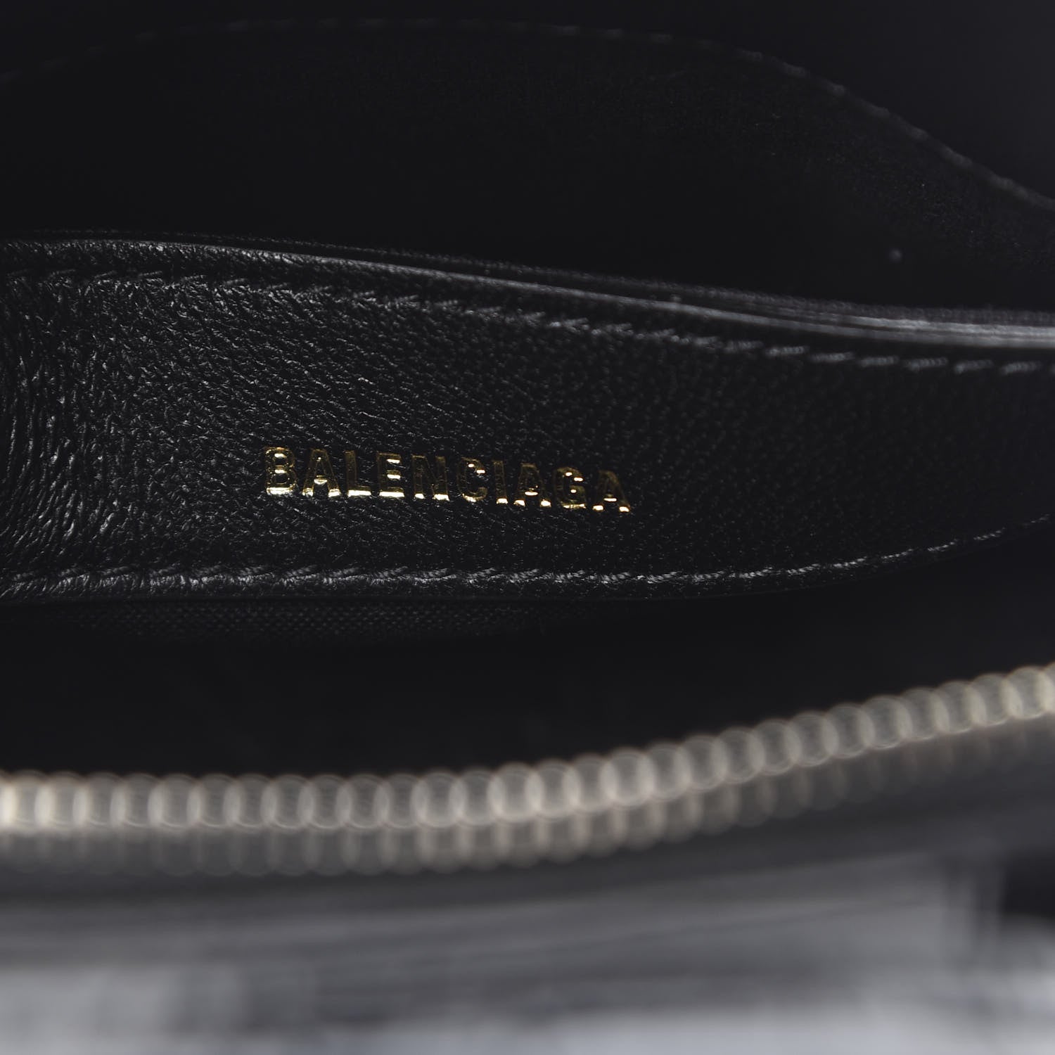 Balenciaga Shiny Calfskin Logo Crocodile Embossed XXS Ville Top Handle Bag Black White 7 of 11