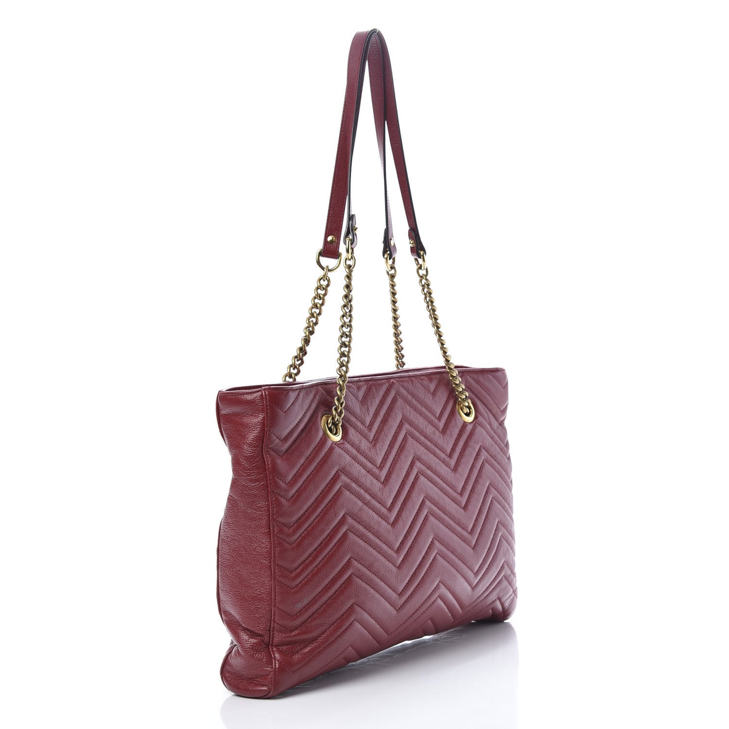 Azalea Calfskin Matelasse Medium GG Marmont Slim Tote Romantic Cerise