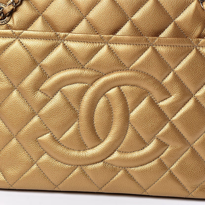 Chanel Metallic Caviar Quilted CC Timeless Tote Dark Gold 11 of 11