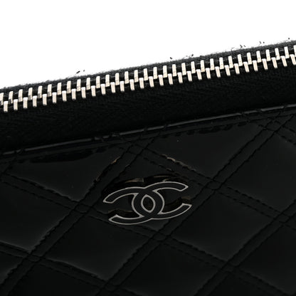 Chanel Patent Quilted Large Gusset Zip Around Wallet Black 8 of 8