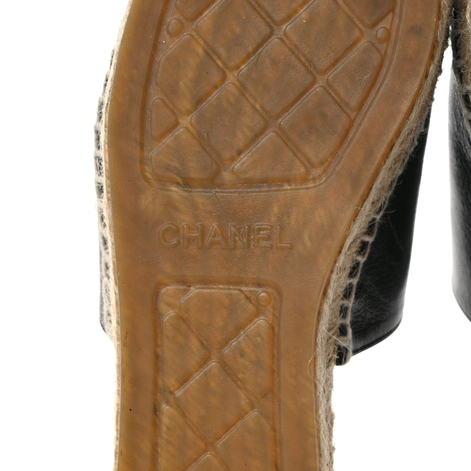 Chanel Iridescent Goatskin Patent CC Espadrille Mules 39 Black 6 of 8