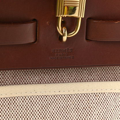 Hermes Vache Hunter Toile Herbag 30 PM Natural Havane 6 of 11