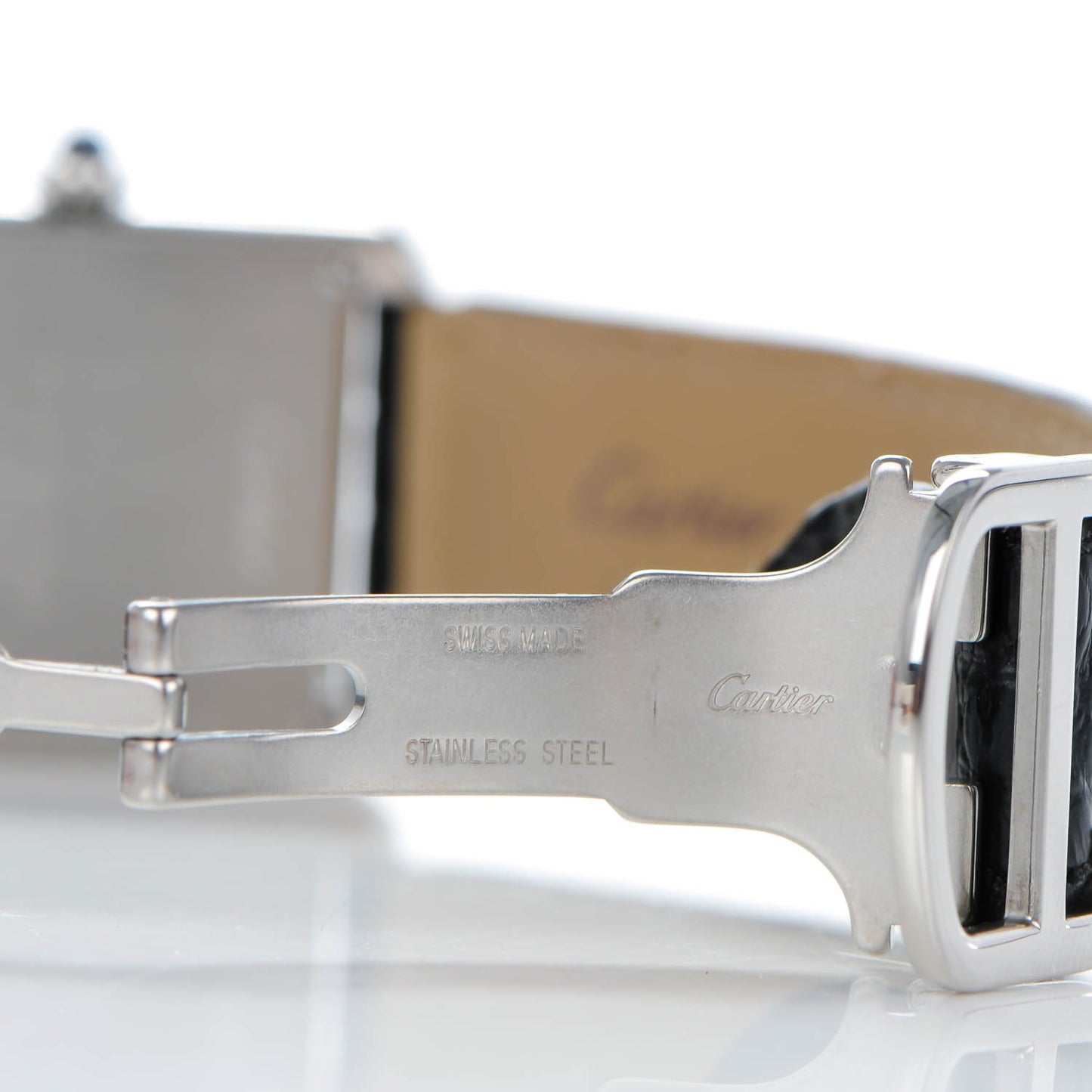 Stainless Steel Alligator 24mm Tank Solo Quartz Watch