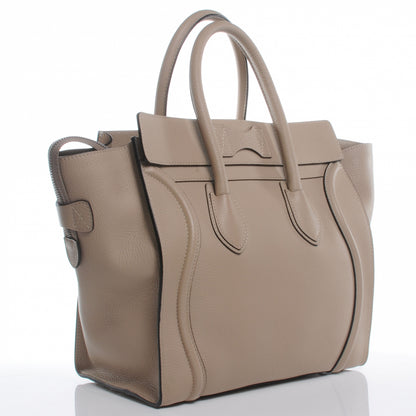 Celine Drummed Calfskin Mini Luggage Dune 4 of 8