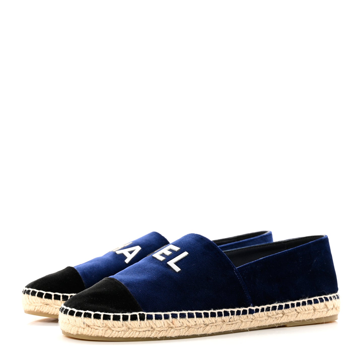 Velvet Logo Espadrilles 39 Navy Black
