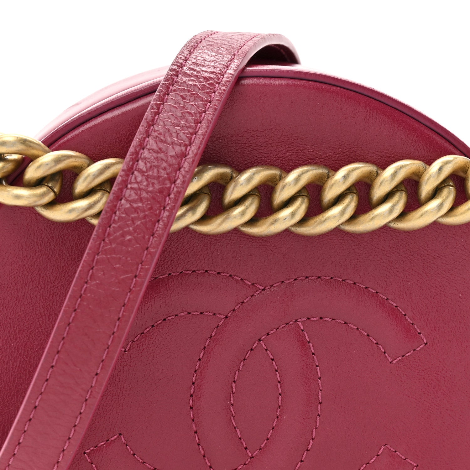 Chanel Glazed Calfskin Round As Earth Evening Bag Rouge 8 of 14