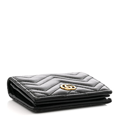 Gucci Calfskin Matelasse GG Marmont Card Case Wallet Black 4 of 9